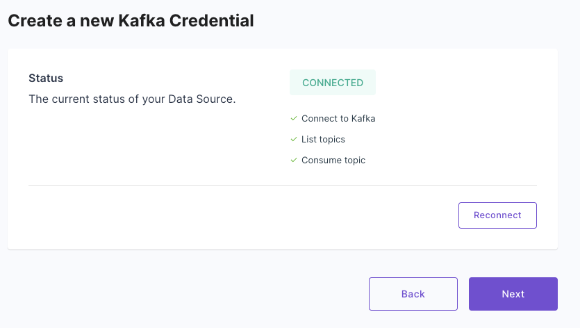 Kafka credentials test